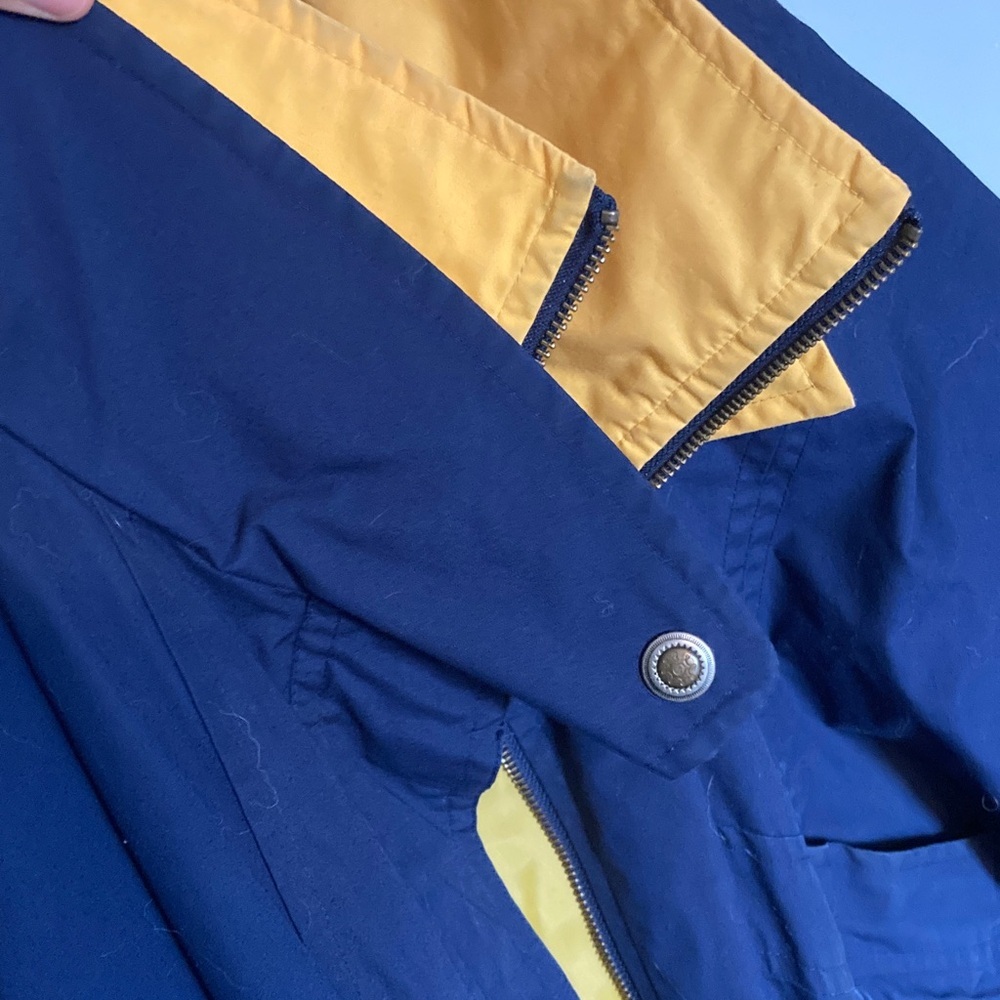London Fog Windbreaker Jacket Vintage Unisex Navy Yellow Sz Medium - Picture 6 of 7